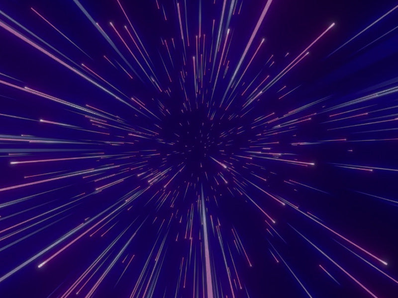 Starburst effect with purple and pink lines on a dark background