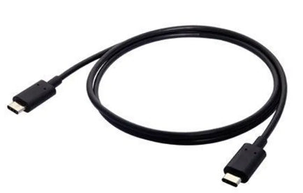 Black USB-C cable on a white background