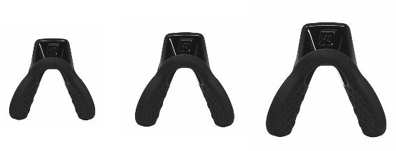 Three black nosepad on a white background