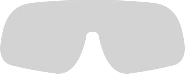 Clear ski goggles lens on a white background